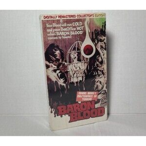 Baron Blood VHS Tape Digitally remastered Collector's edition Mario Bava Classic
